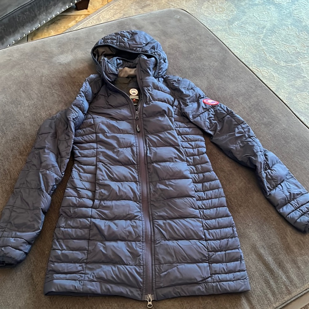 Canada goose navy blue long puffer coat